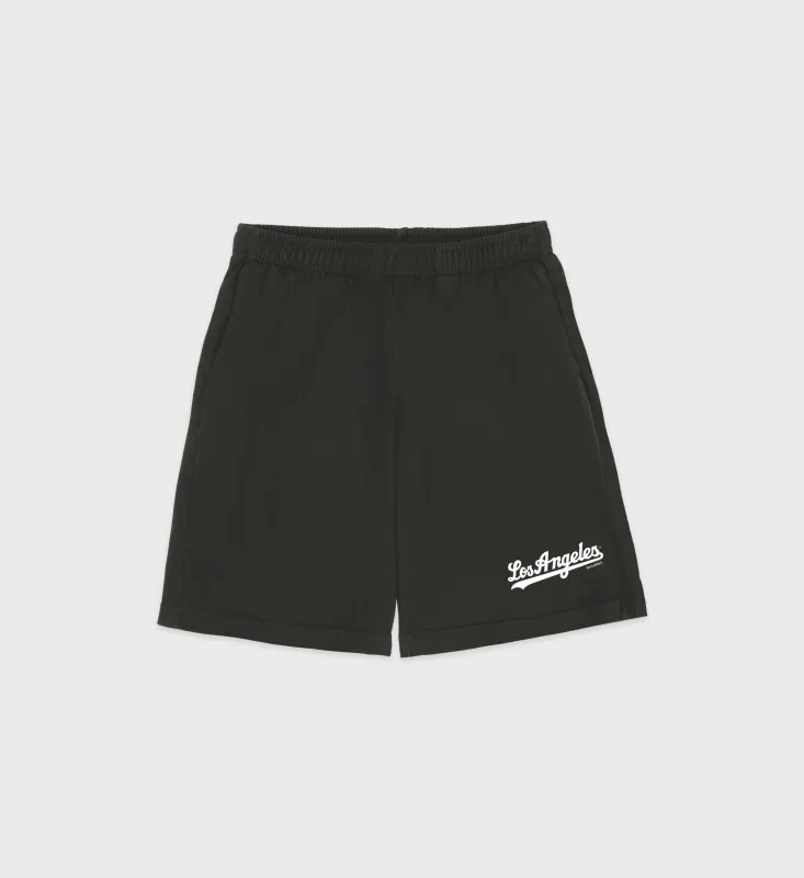 Dodgers Gym Short - Faded Black/White sold by Sporty and Rich