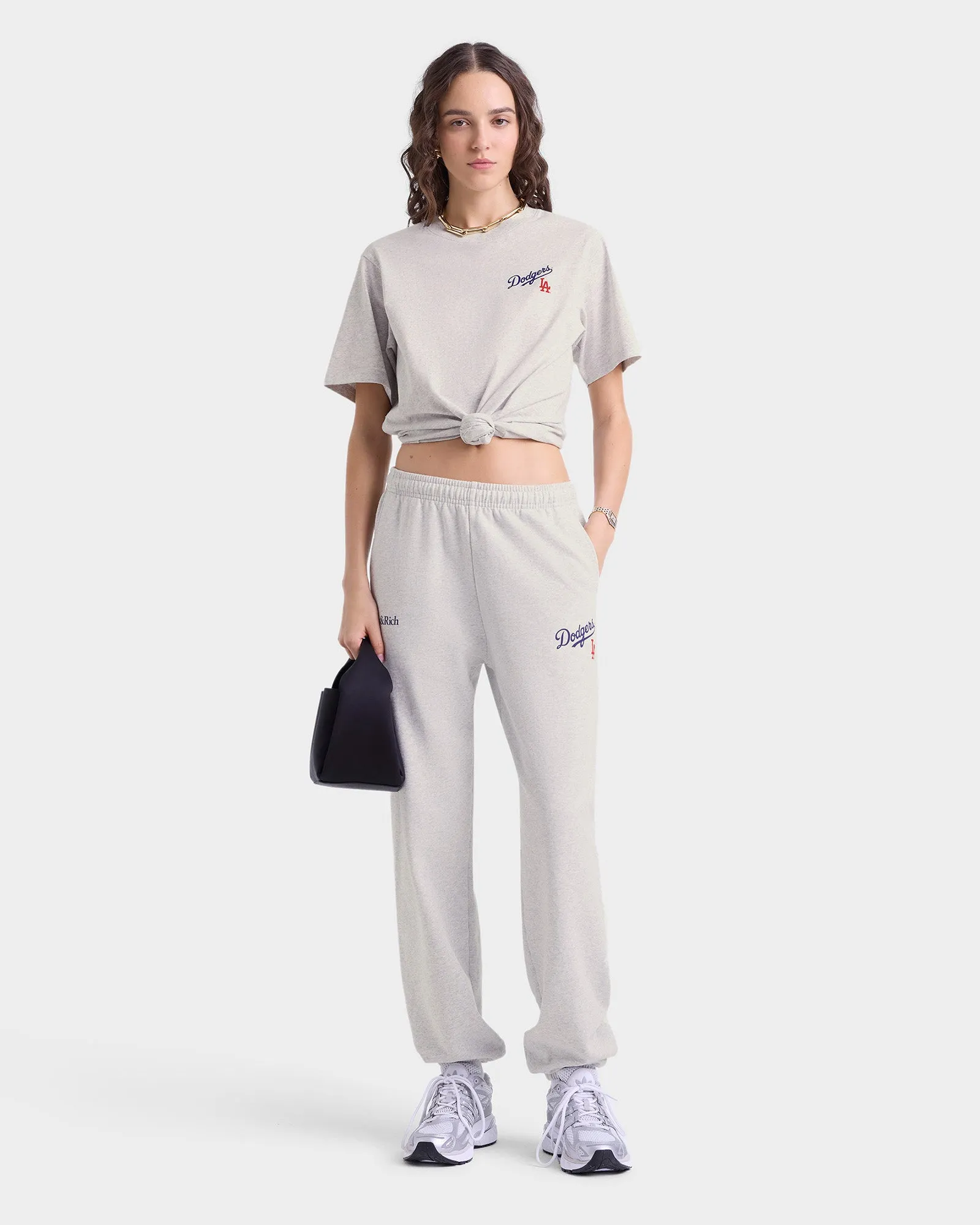 Dodgers Serif Sweatpant - Heather Gray/Navy sold by Sporty and Rich product image thumbnail 4