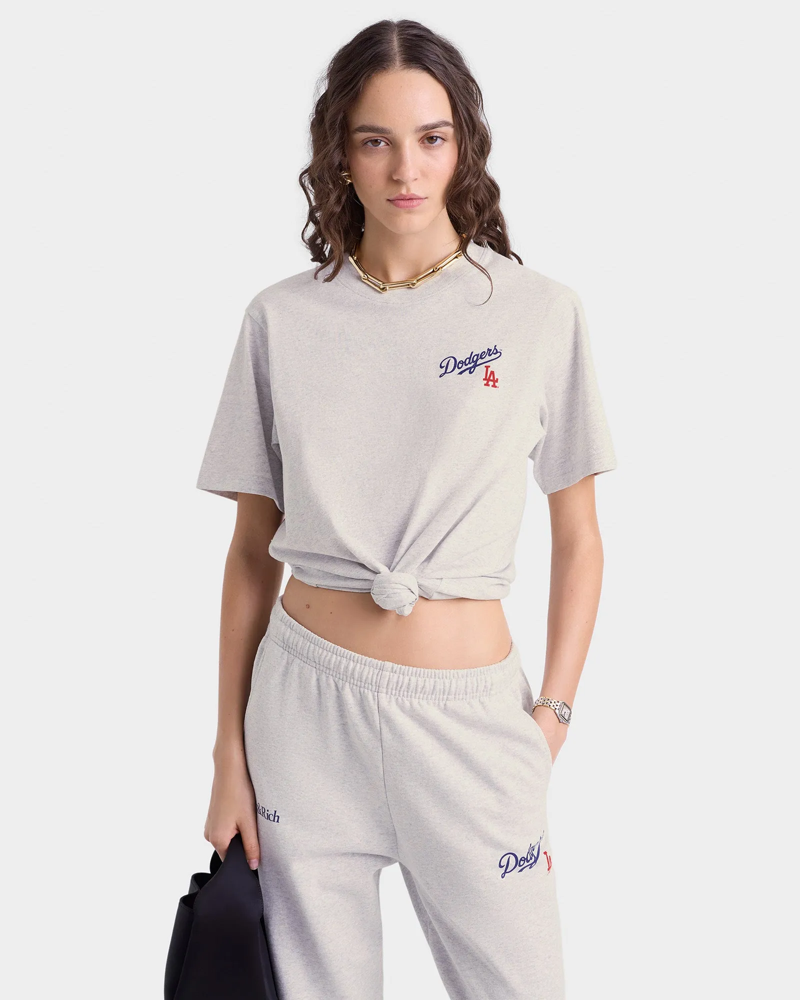 Dodgers Serif Sweatpant - Heather Gray/Navy sold by Sporty and Rich product image thumbnail 5