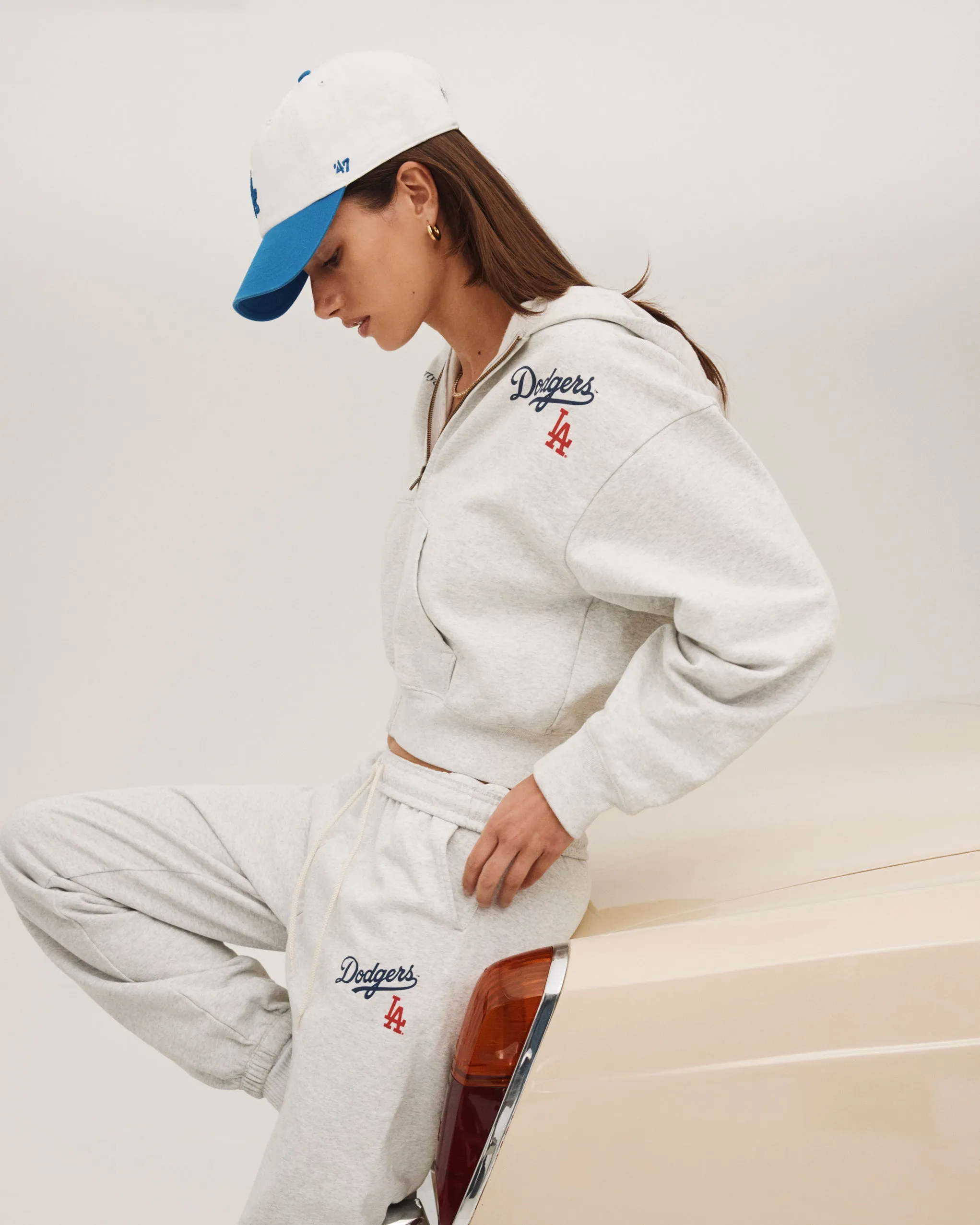 Dodgers Serif Sweatpant - Heather Gray/Navy sold by Sporty and Rich product image thumbnail 3