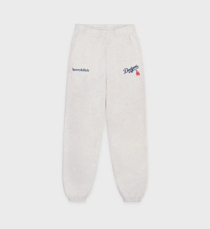 Dodgers Serif Sweatpant - Heather Gray/Navy sold by Sporty and Rich