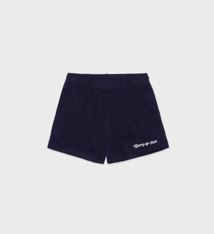 NY Tennis Club Terry Short - Navy/White sold by Sporty and Rich