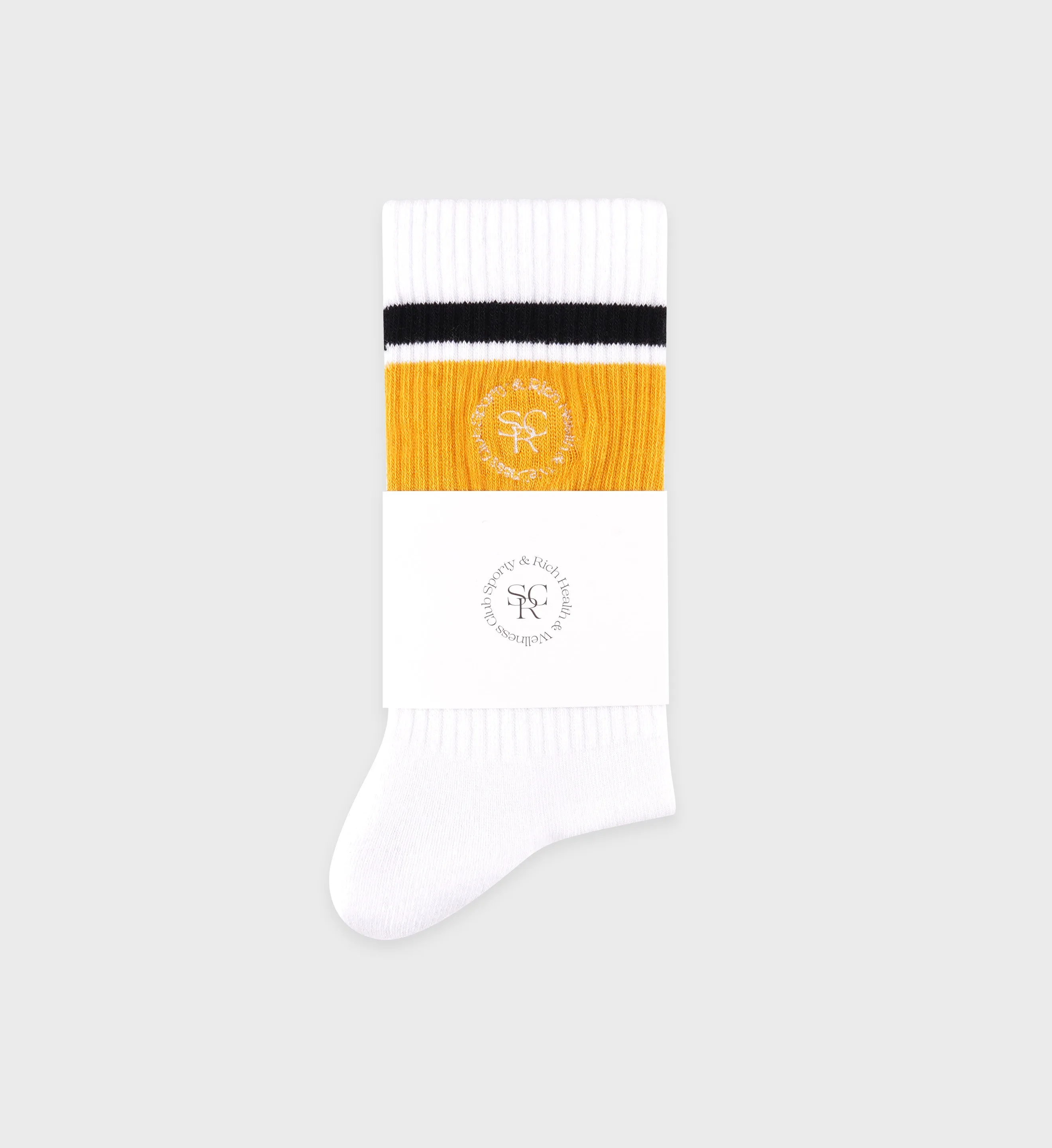 SRHWC Roller Socks - White/Faded Gold/Faded Black sold by Sporty and Rich product image thumbnail 2