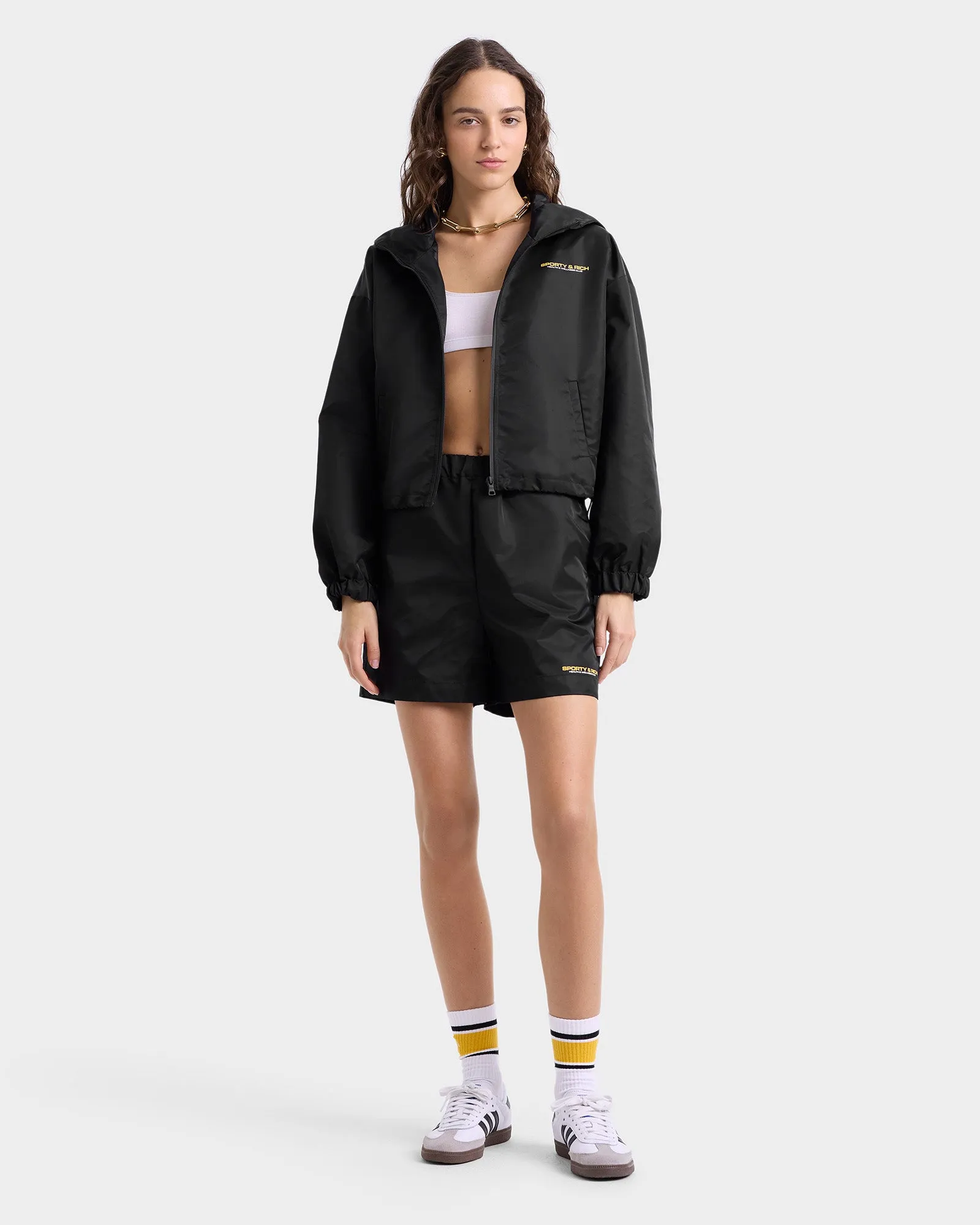 Bold Health Nylon Windbreaker - Black/Gold sold by Sporty and Rich product image thumbnail 2
