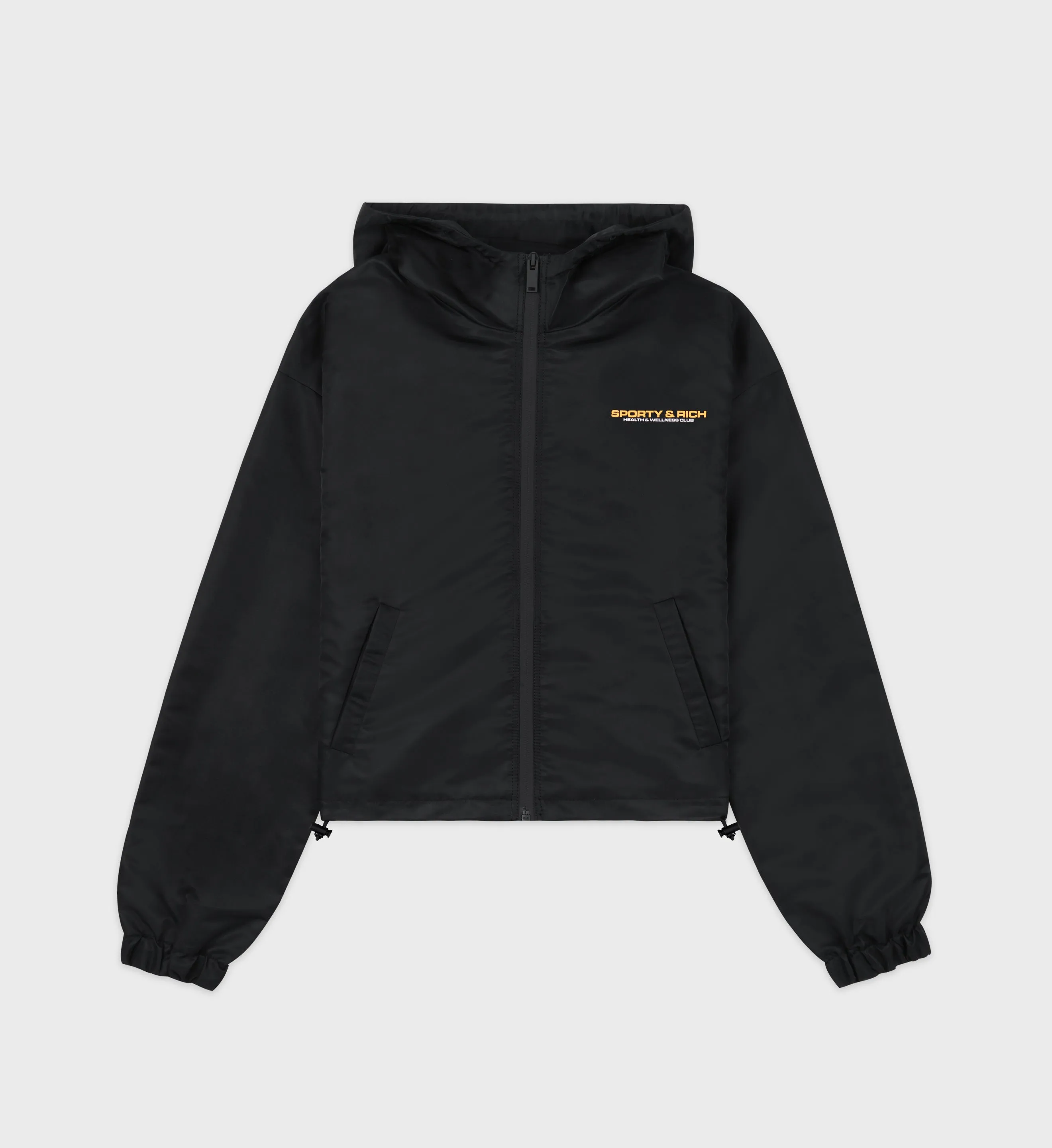 Bold Health Nylon Windbreaker - Black/Gold sold by Sporty and Rich