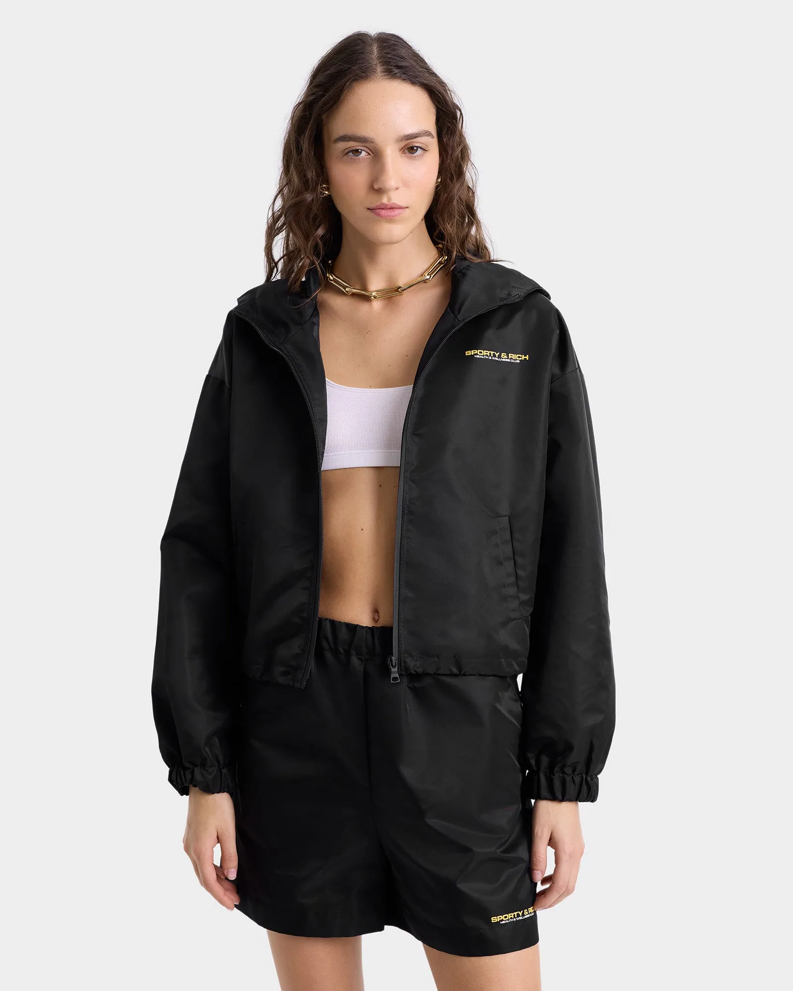 Bold Health Nylon Windbreaker - Black/Gold sold by Sporty and Rich product image thumbnail 3