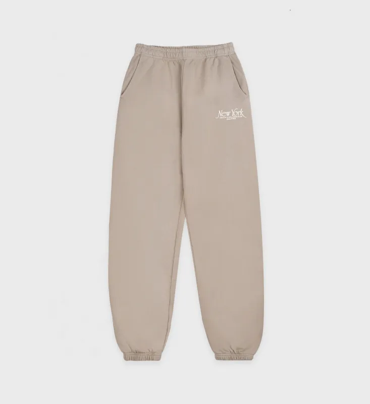 NY 94 Sweatpant - Elephant/White sold by Sporty and Rich