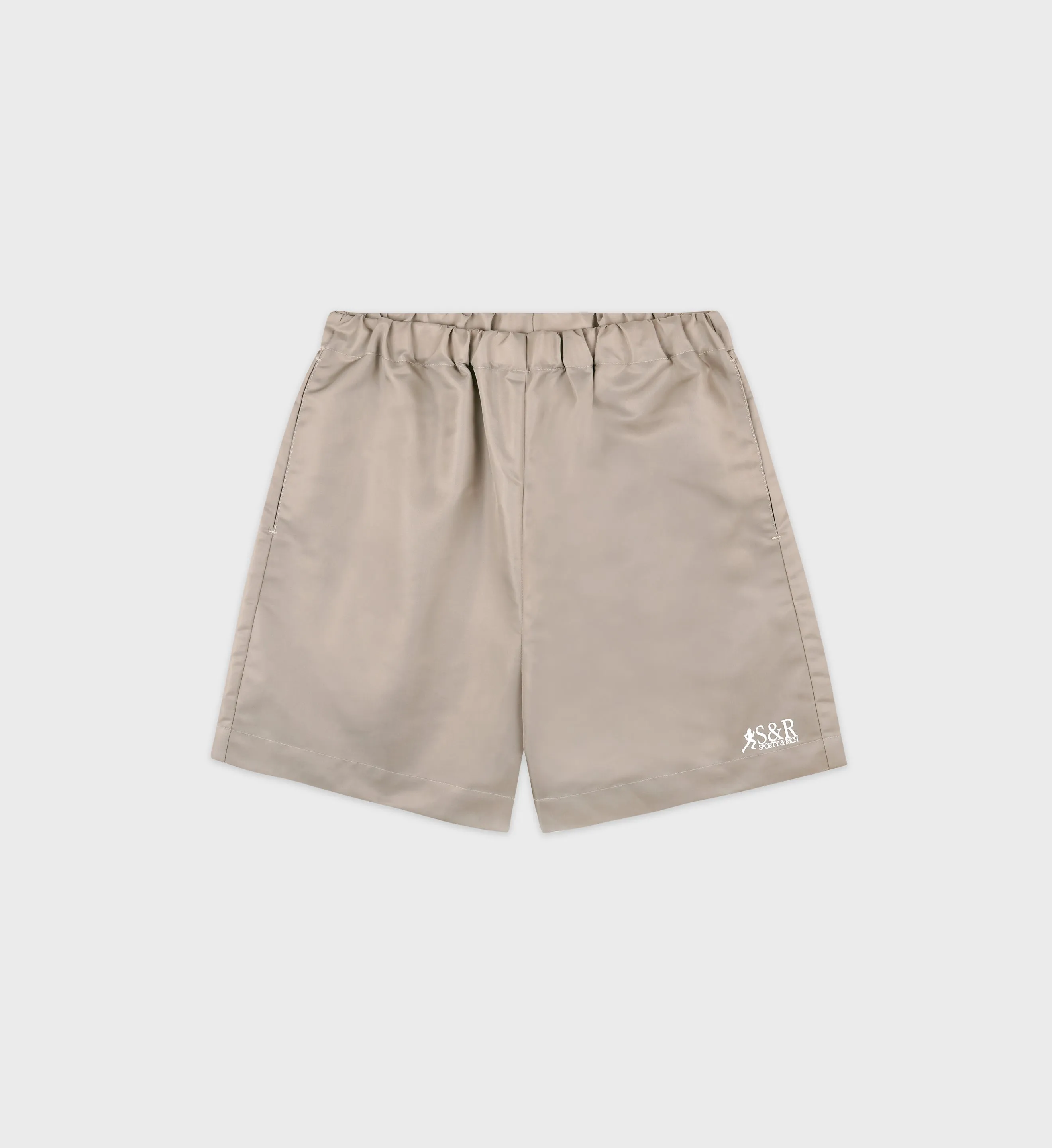 SR Runner Nylon Short - Elephant/White sold by Sporty and Rich