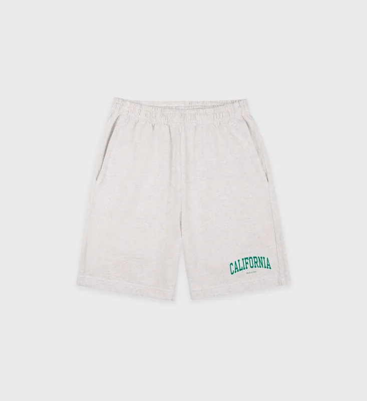California Gym Short - Heather Gray/Alpine sold by Sporty and Rich