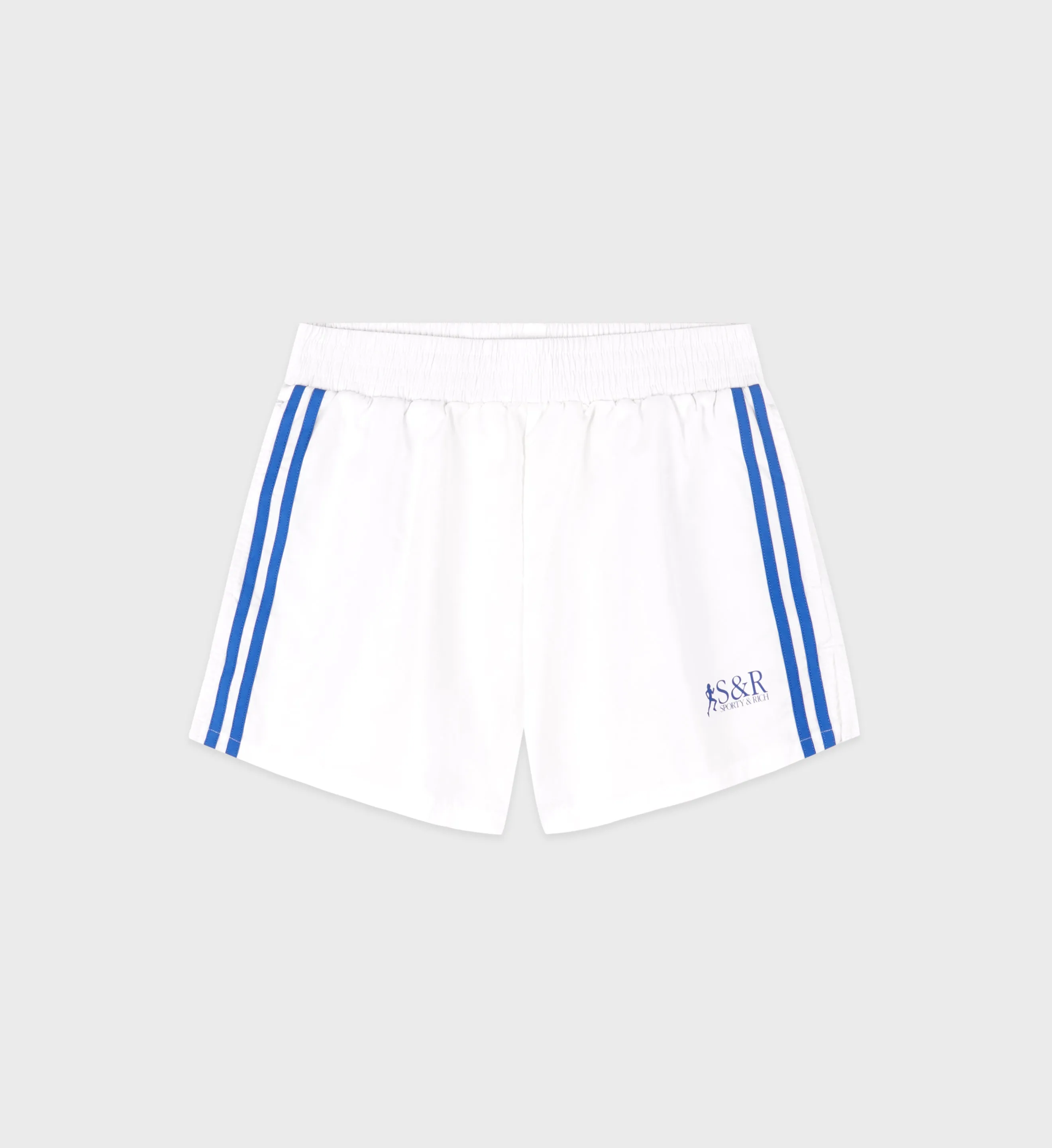 SR Runner Track Short - White/Team Blue sold by Sporty and Rich