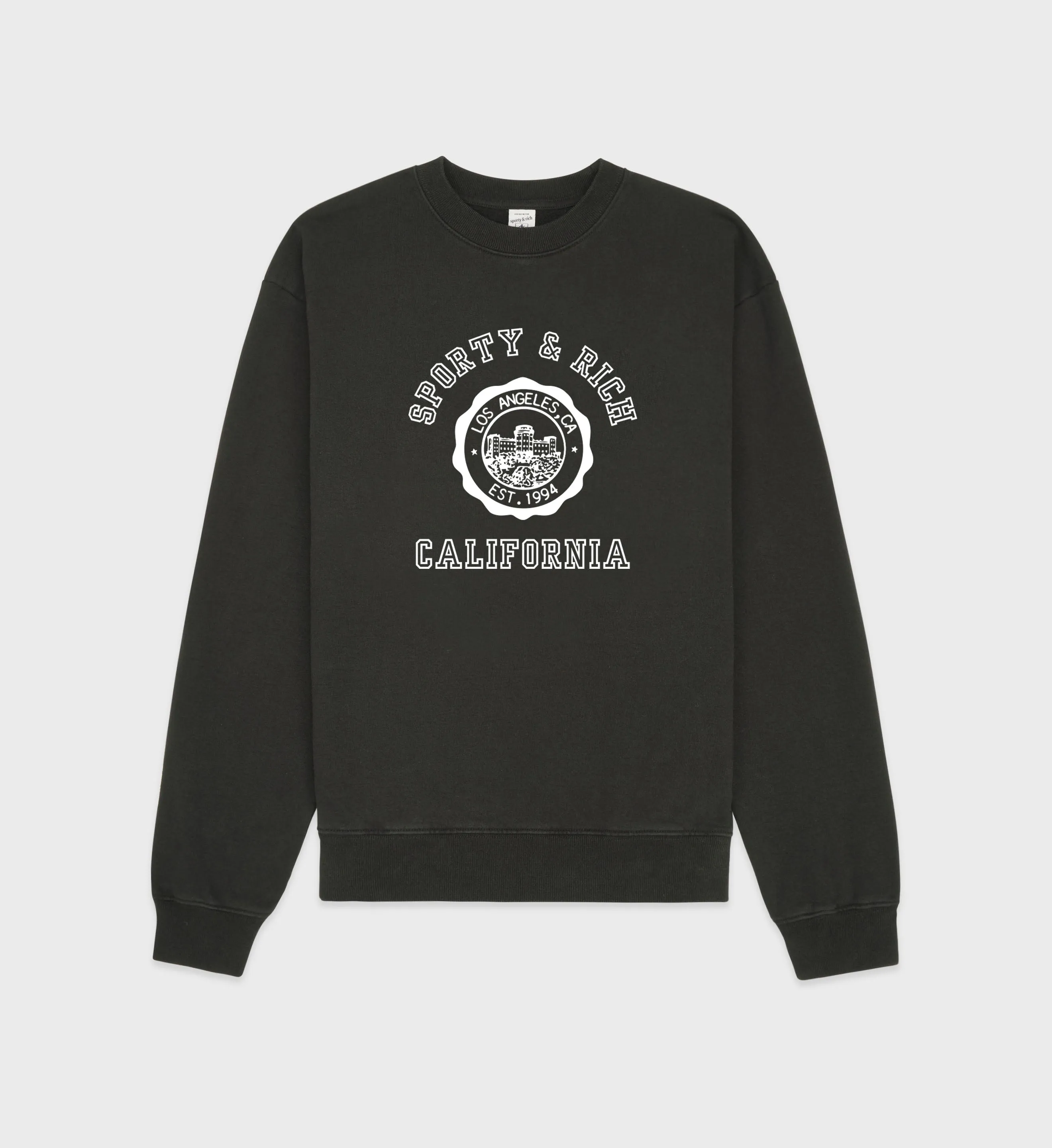 California Emblem Crewneck - Faded Black/White sold by Sporty and Rich
