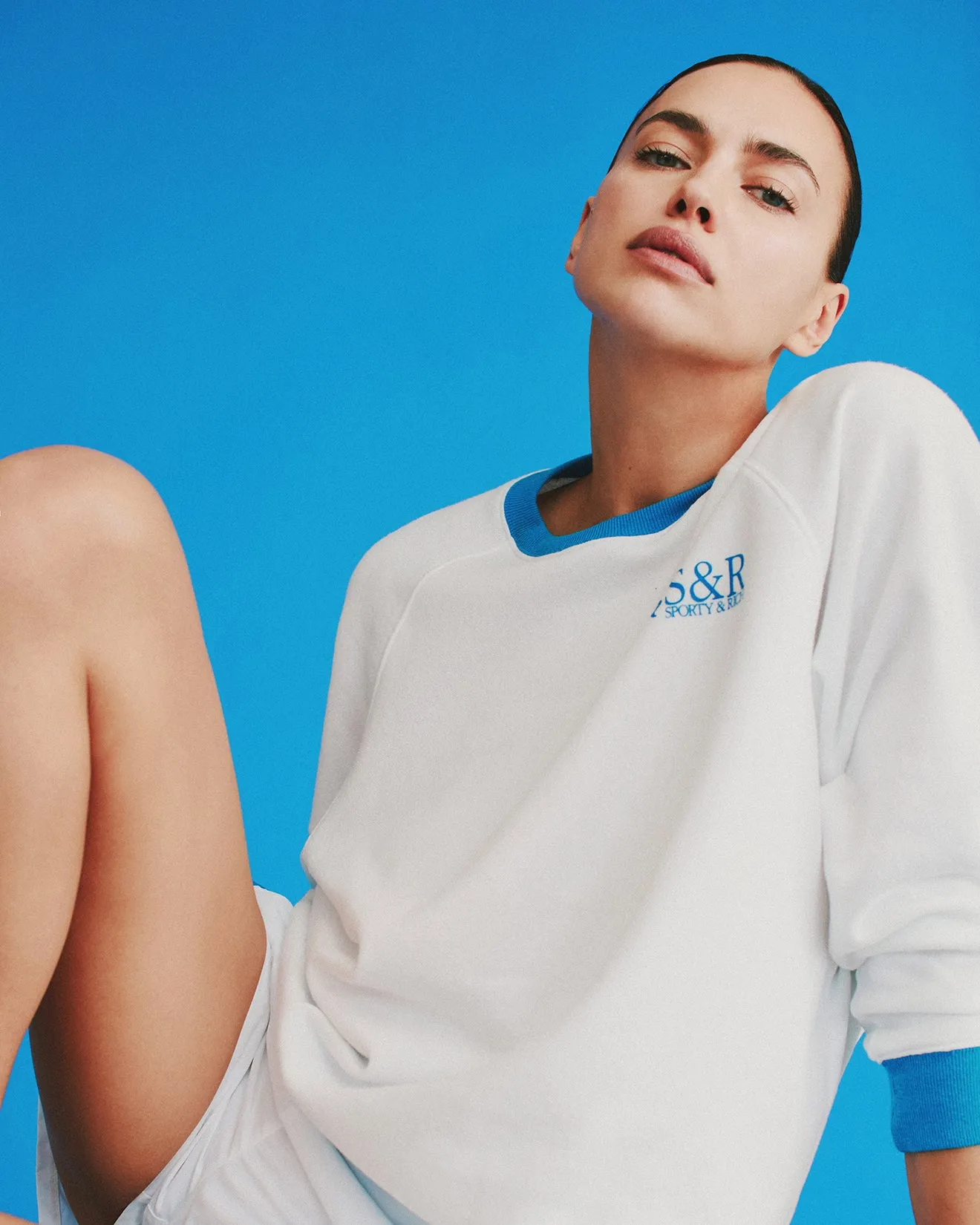 SR Runner Soft Crewneck - White/Team Blue sold by Sporty and Rich product image thumbnail 2