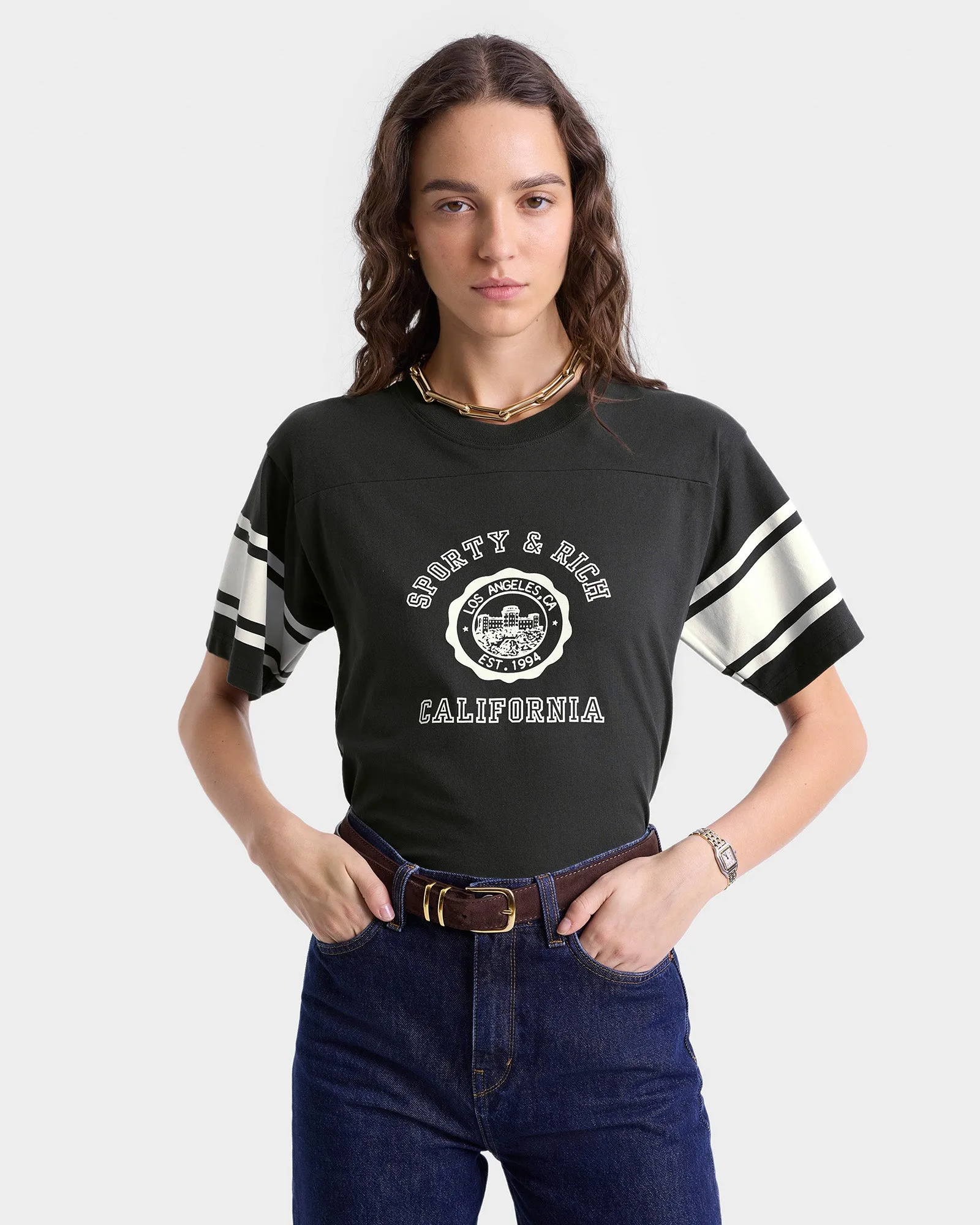 California Emblem Rugby Tee - Faded Black sold by Sporty and Rich product image thumbnail 3
