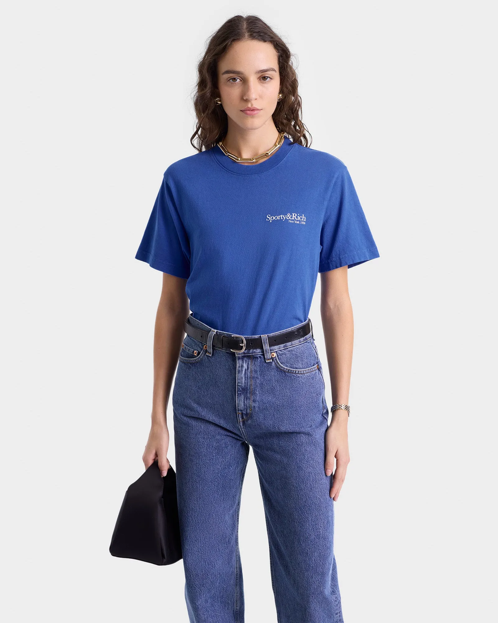 Health is Wealth T-Shirt - Team Blue/White sold by Sporty and Rich product image thumbnail 3