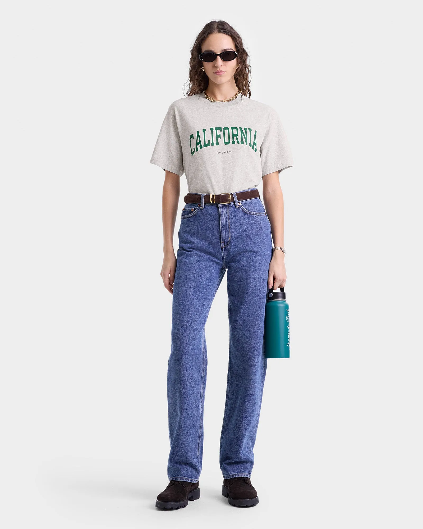 California T-Shirt - Heather Gray/Alpine sold by Sporty and Rich product image thumbnail 2