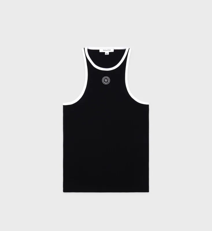 SRHWC Ribbed Tank - Black/White sold by Sporty and Rich