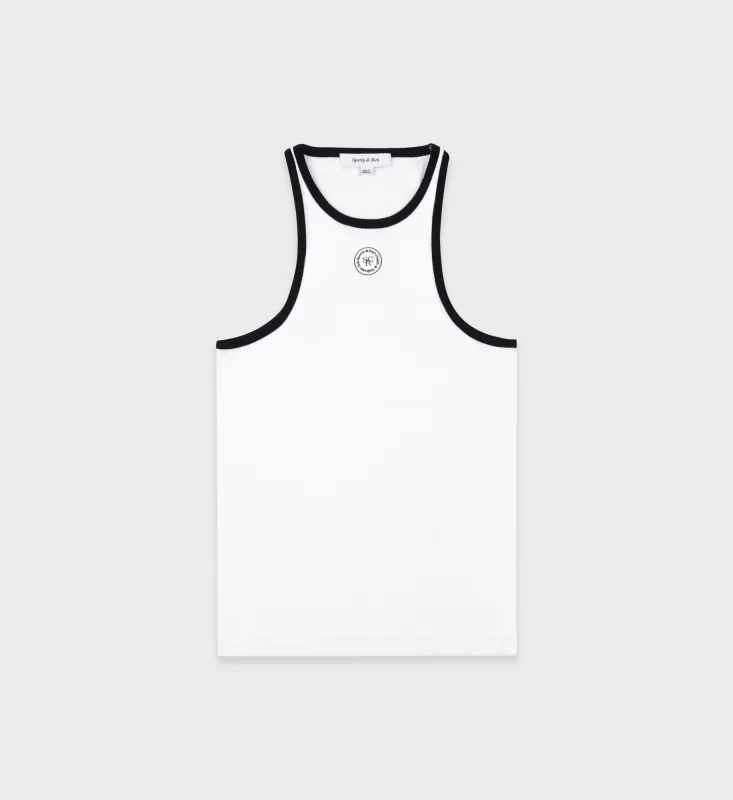 SRHWC Ribbed Tank - White/Black sold by Sporty and Rich