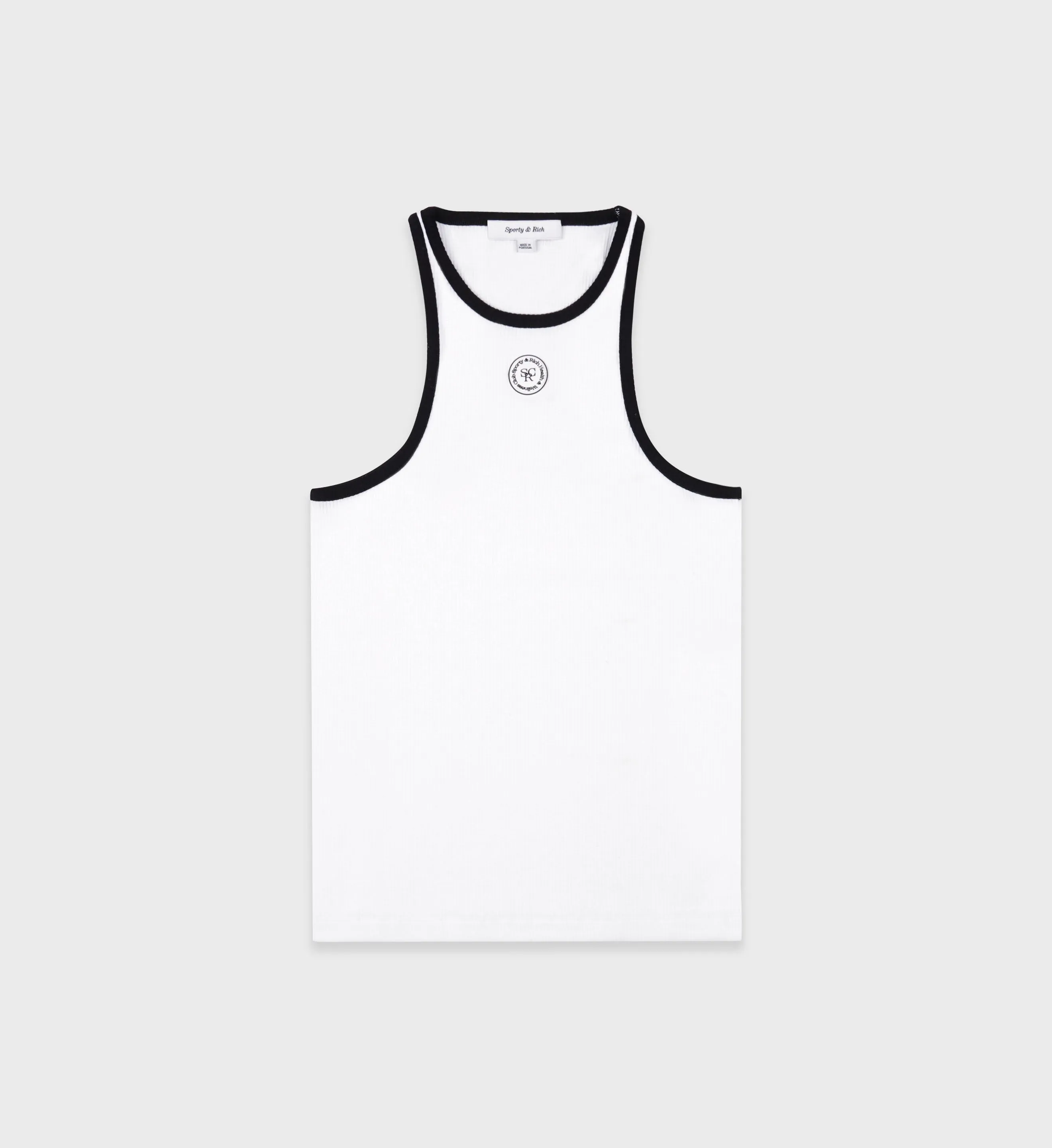 SRHWC Ribbed Tank - White/Black sold by Sporty and Rich