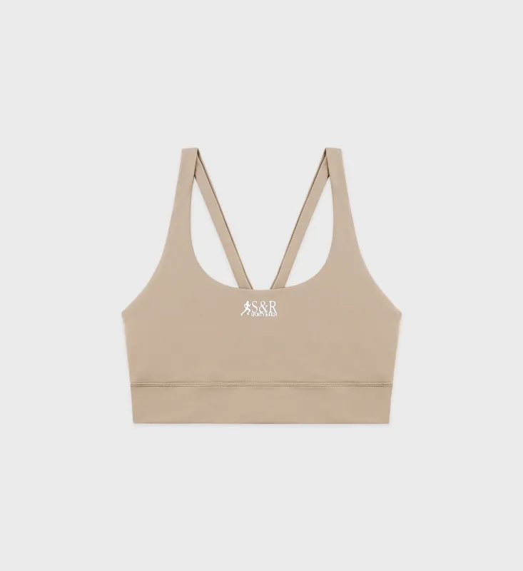 SR Runner Active Bra - Elephant/White sold by Sporty and Rich