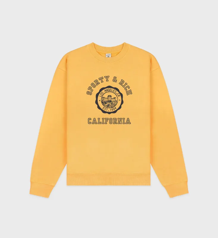 California Emblem Crewneck - Faded Gold sold by Sporty and Rich