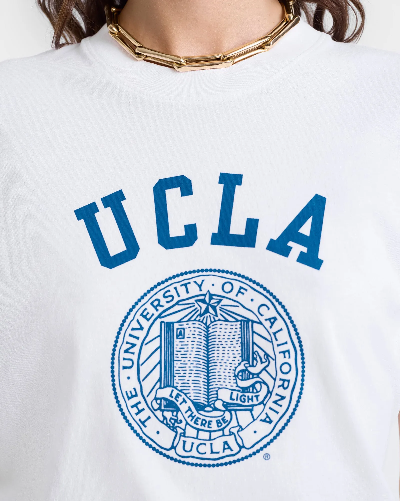 UCLA Crest T-Shirt - White/Blue sold by Sporty and Rich product image thumbnail 5