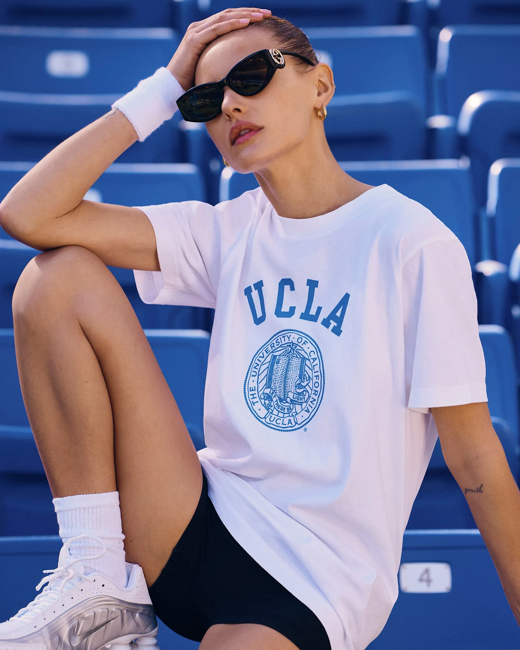 UCLA Crest T-Shirt - White/Blue sold by Sporty and Rich product image thumbnail 2