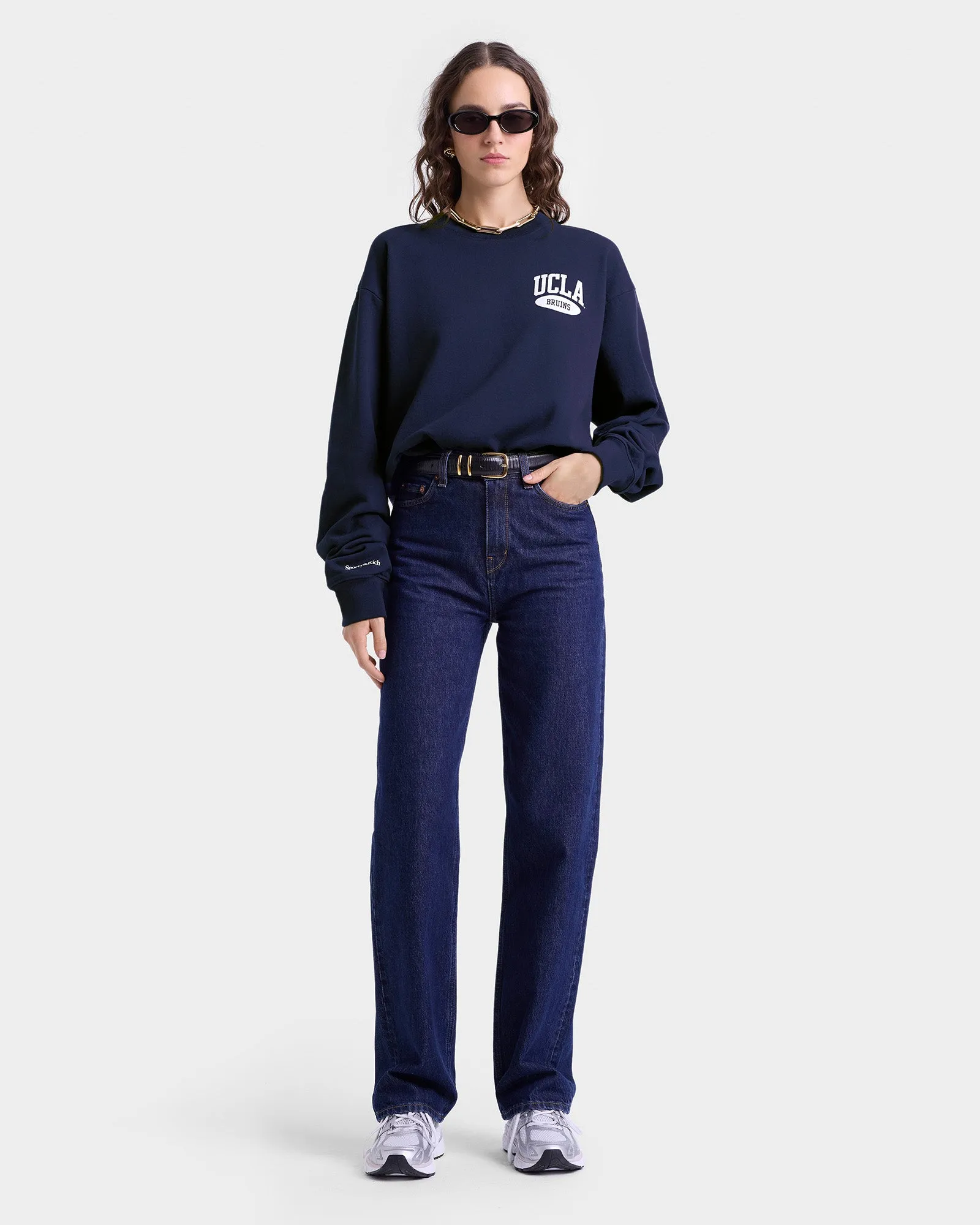 Westwood Crewneck - Navy/White sold by Sporty and Rich product image thumbnail 4