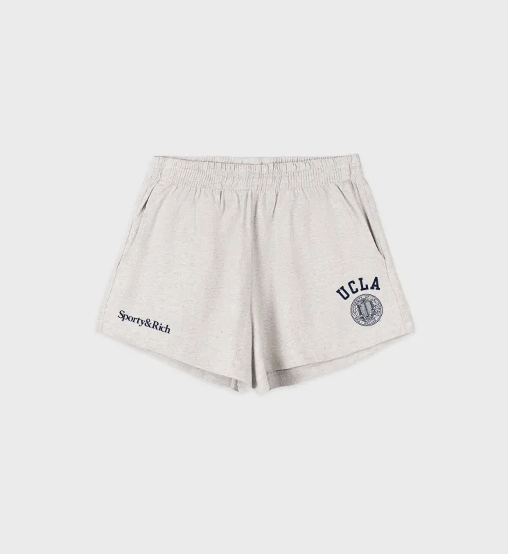 UCLA Crest Disco Short - Heather Gray/Navy sold by Sporty and Rich