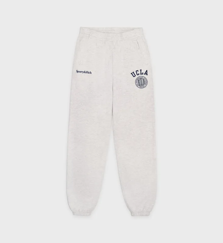 UCLA Crest Sweatpant - Heather Gray/Navy sold by Sporty and Rich