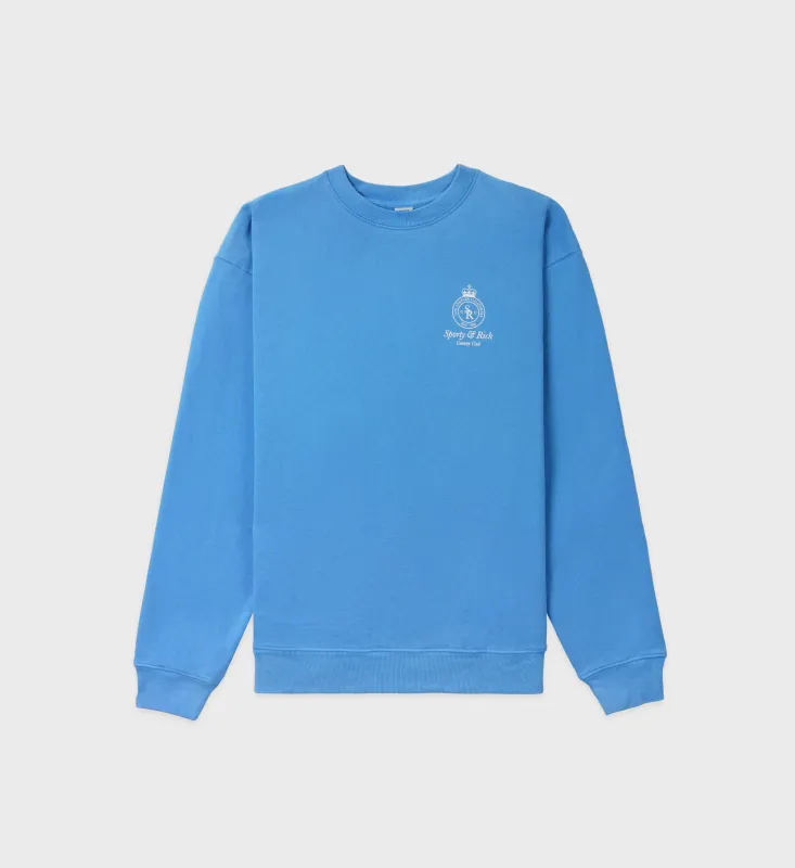 Crown Crewneck - French Blue sold by Sporty and Rich