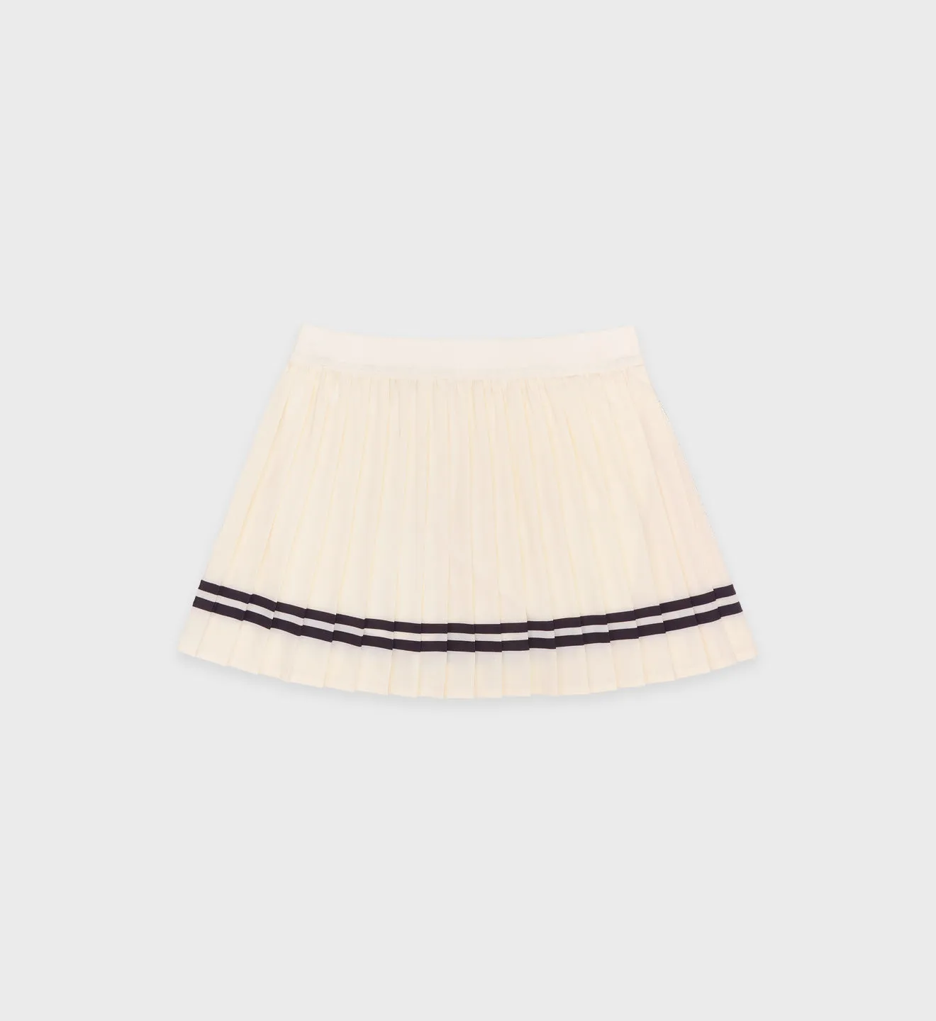 Classic Logo Pleated Tennis Skirt - Cream/Chocolate sold by Sporty and Rich product image thumbnail 2