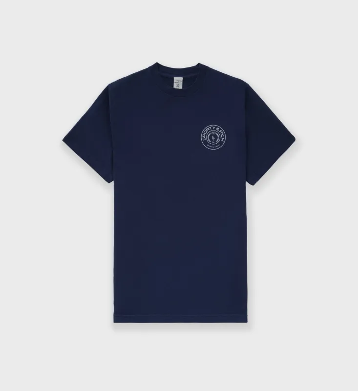 Connecticut Crest T-Shirt - Navy sold by Sporty and Rich