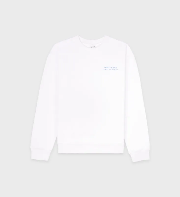 New Drink Water Crewneck - White/Ocean sold by Sporty and Rich