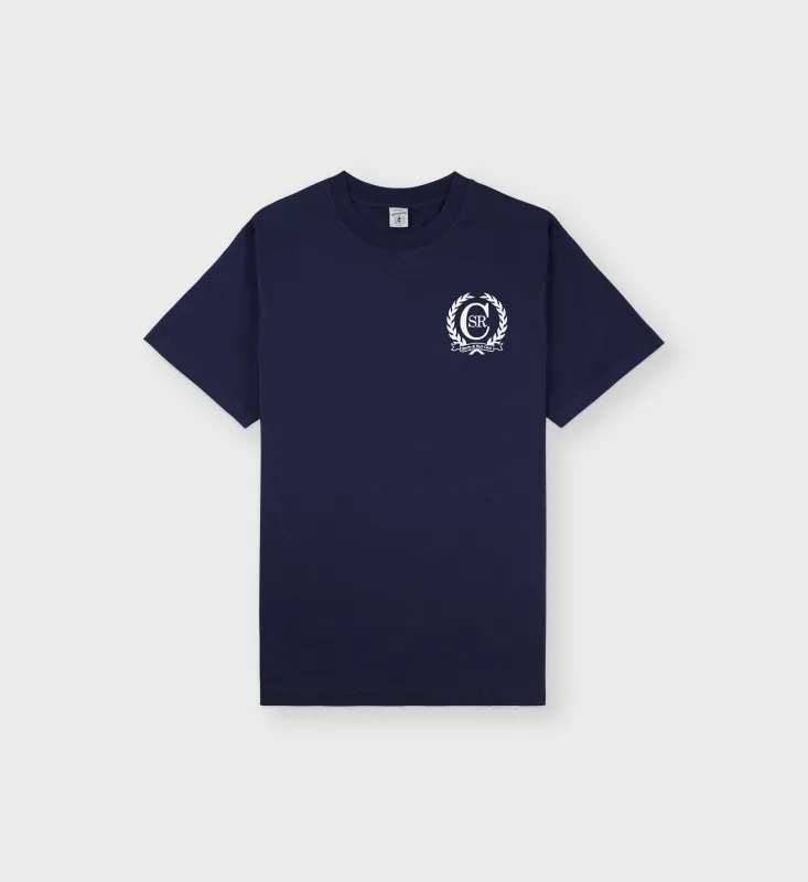 C Crest T-Shirt - Navy/White sold by Sporty and Rich