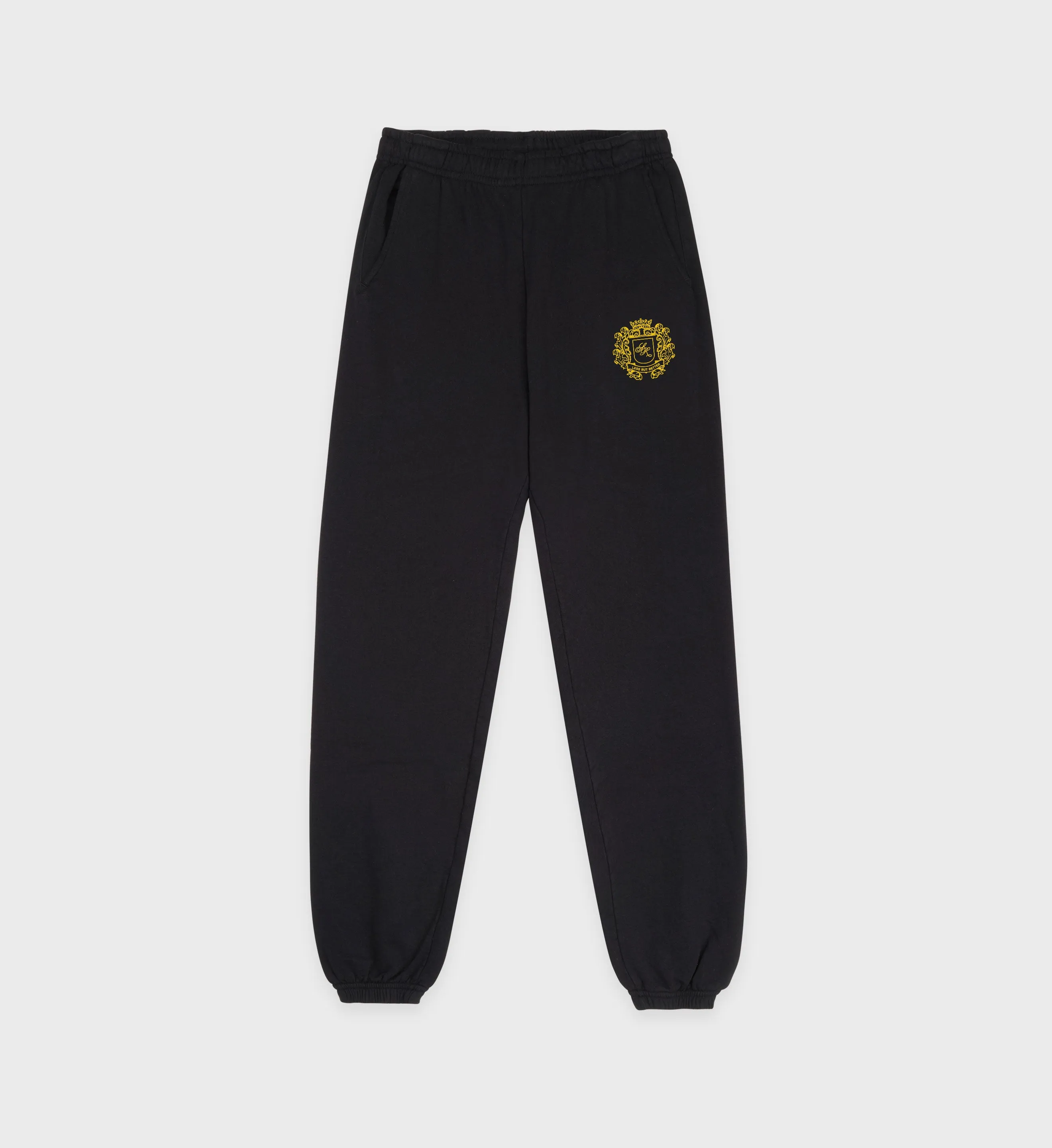 Crest Sweatpant - Black/Gold sold by Sporty and Rich