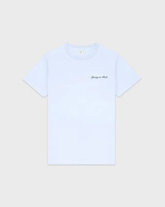 Syracuse T-Shirt - Ciel/Navy sold by Sporty and Rich