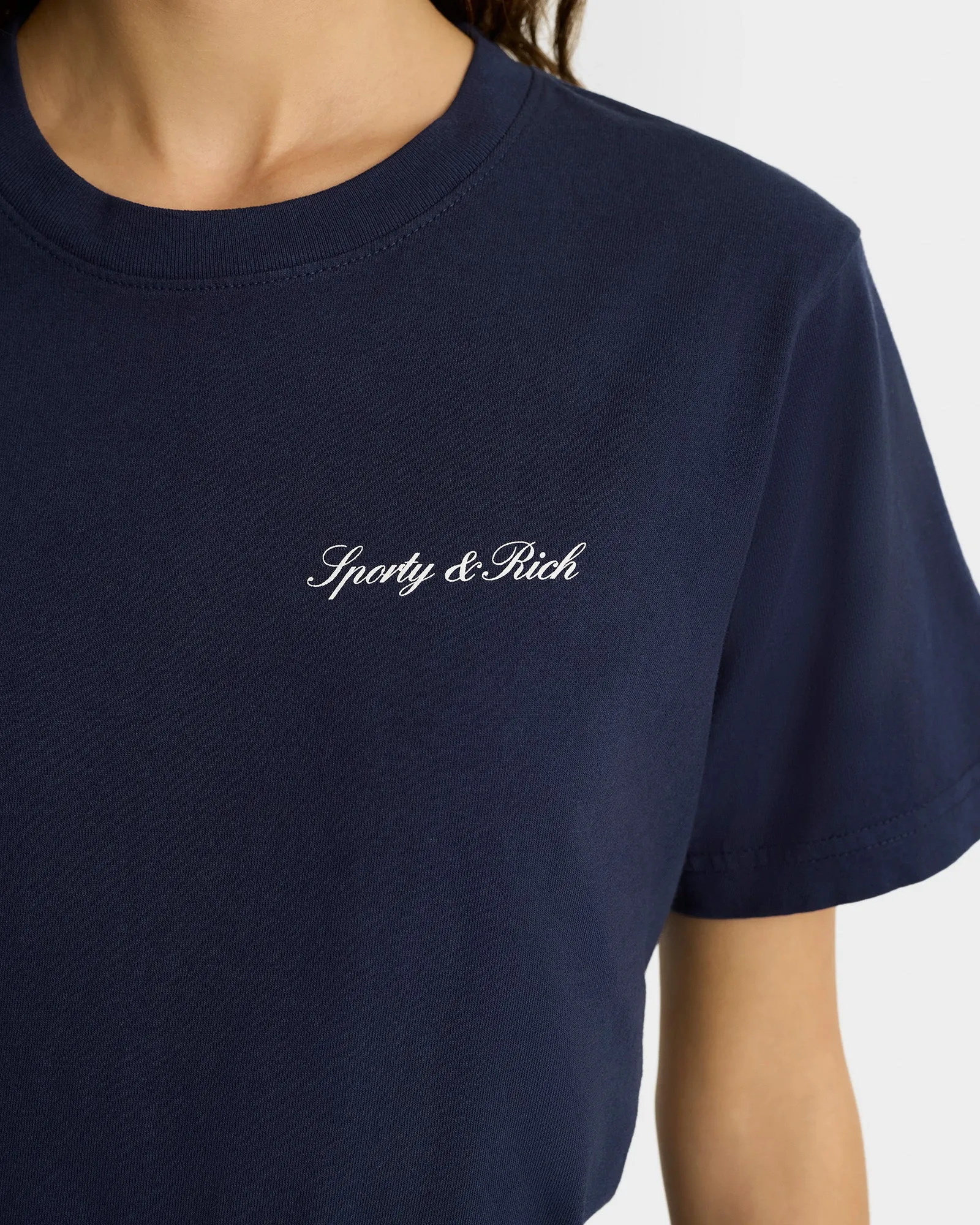 Syracuse T-Shirt - Navy/White sold by Sporty and Rich product image thumbnail 4