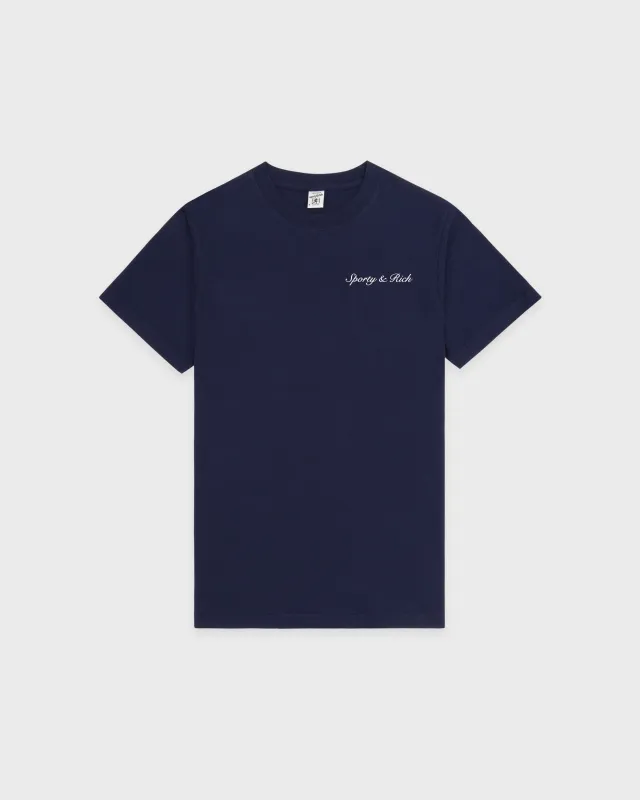 Syracuse T-Shirt - Navy/White sold by Sporty and Rich