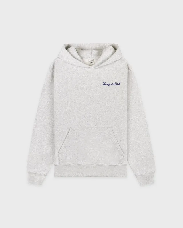 Syracuse Embroidered Hoodie - Heather Gray/Navy sold by Sporty and Rich