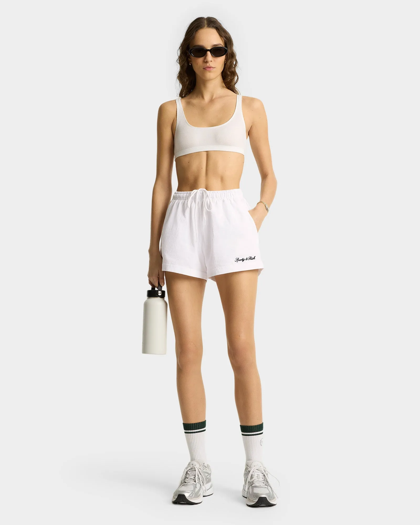 Syracuse Embroidered Disco Short - White/Navy sold by Sporty and Rich product image thumbnail 3