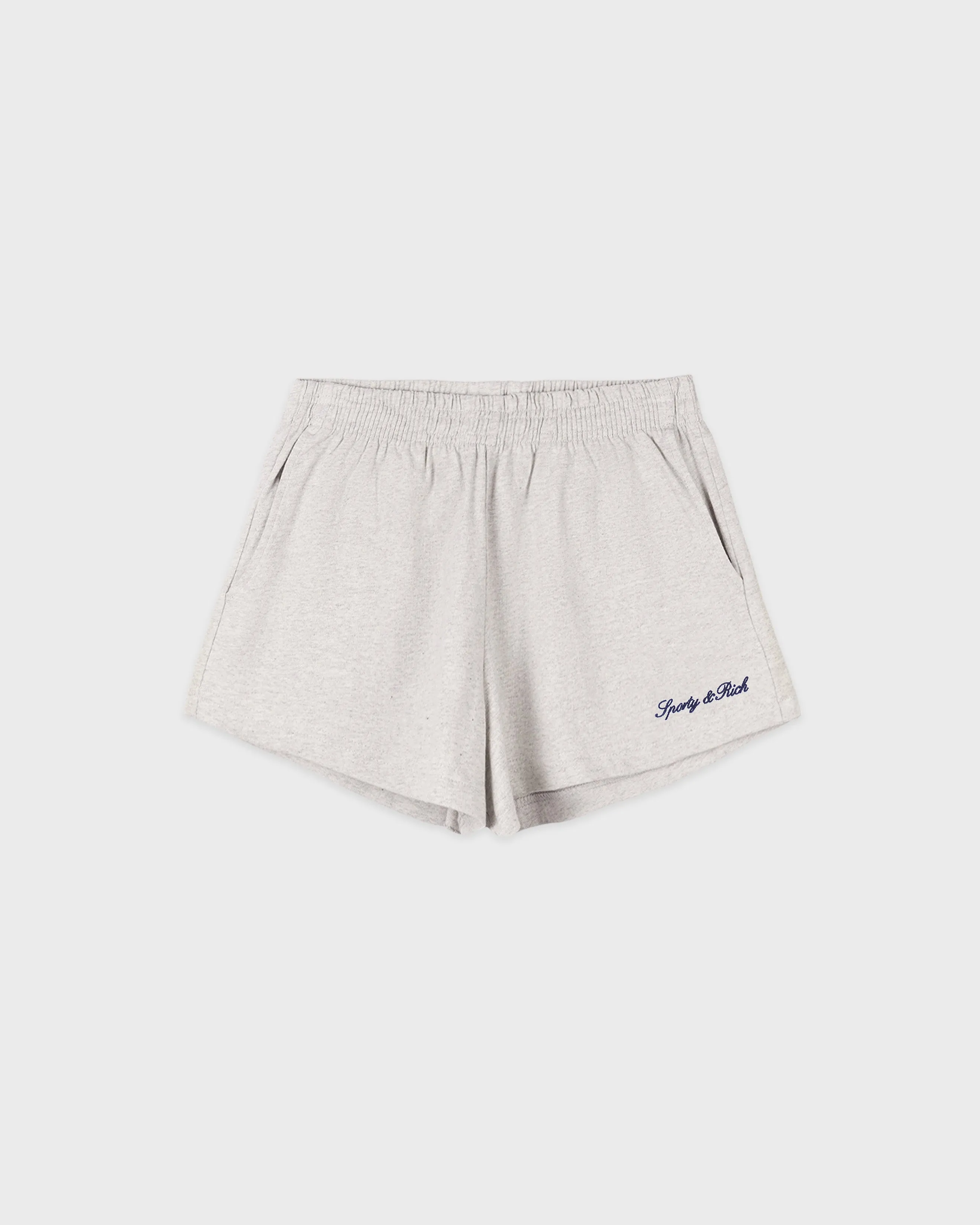 Syracuse Embroidered Disco short - Heather Gray/Navy sold by Sporty and Rich