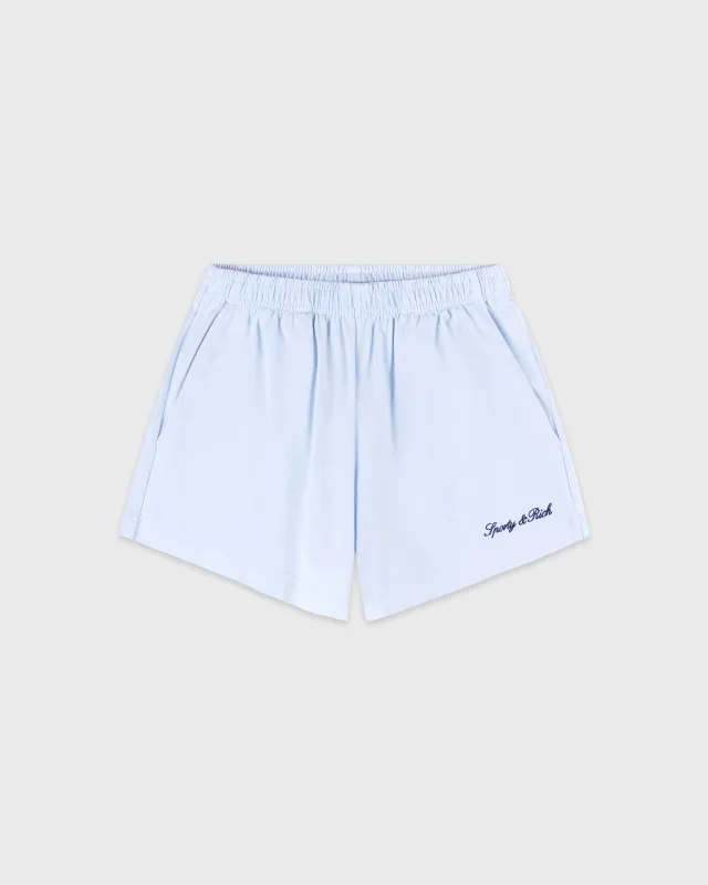 Syracuse Embroidered Disco short - Ciel/Navy sold by Sporty and Rich