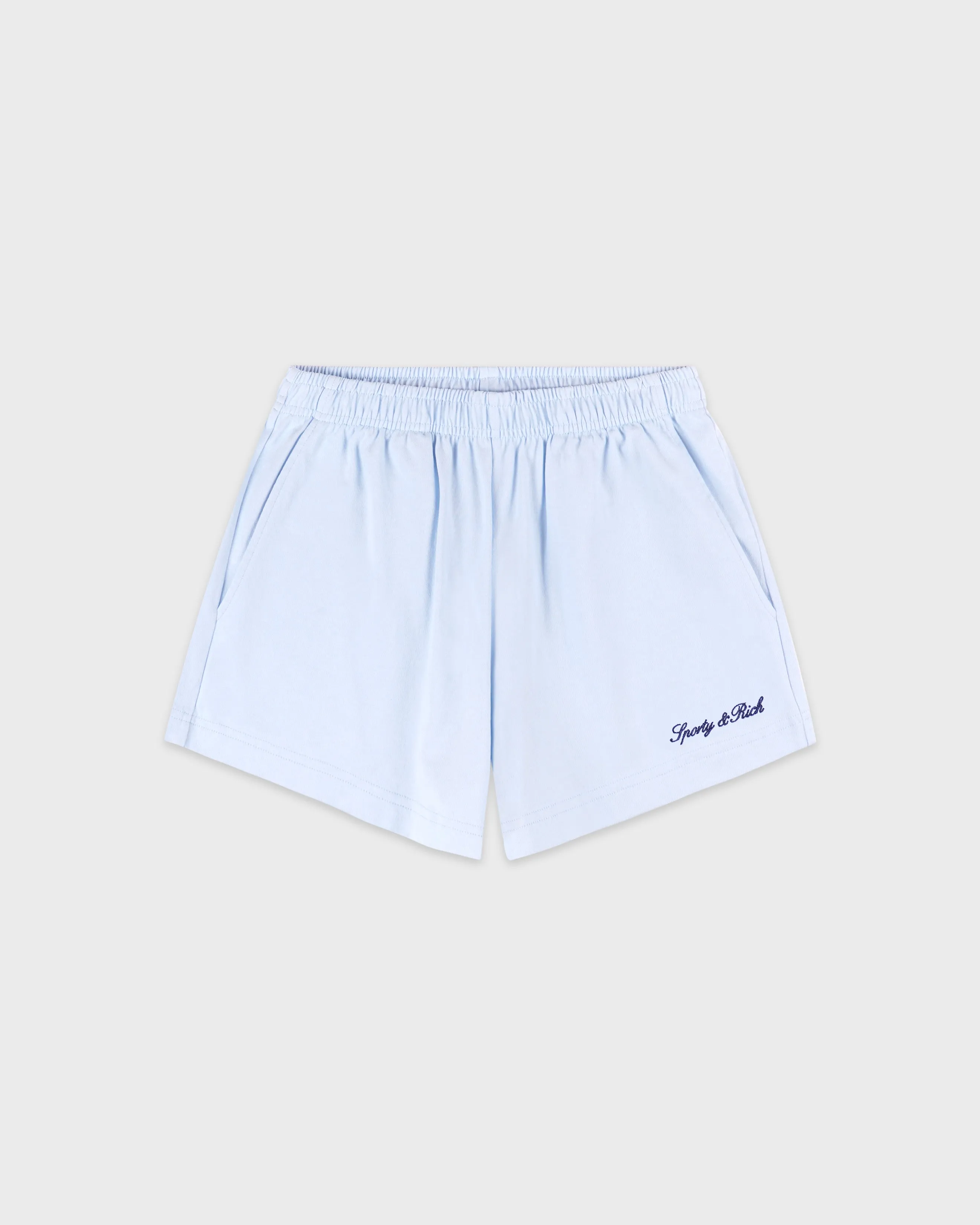 Syracuse Embroidered Disco short - Ciel/Navy sold by Sporty and Rich