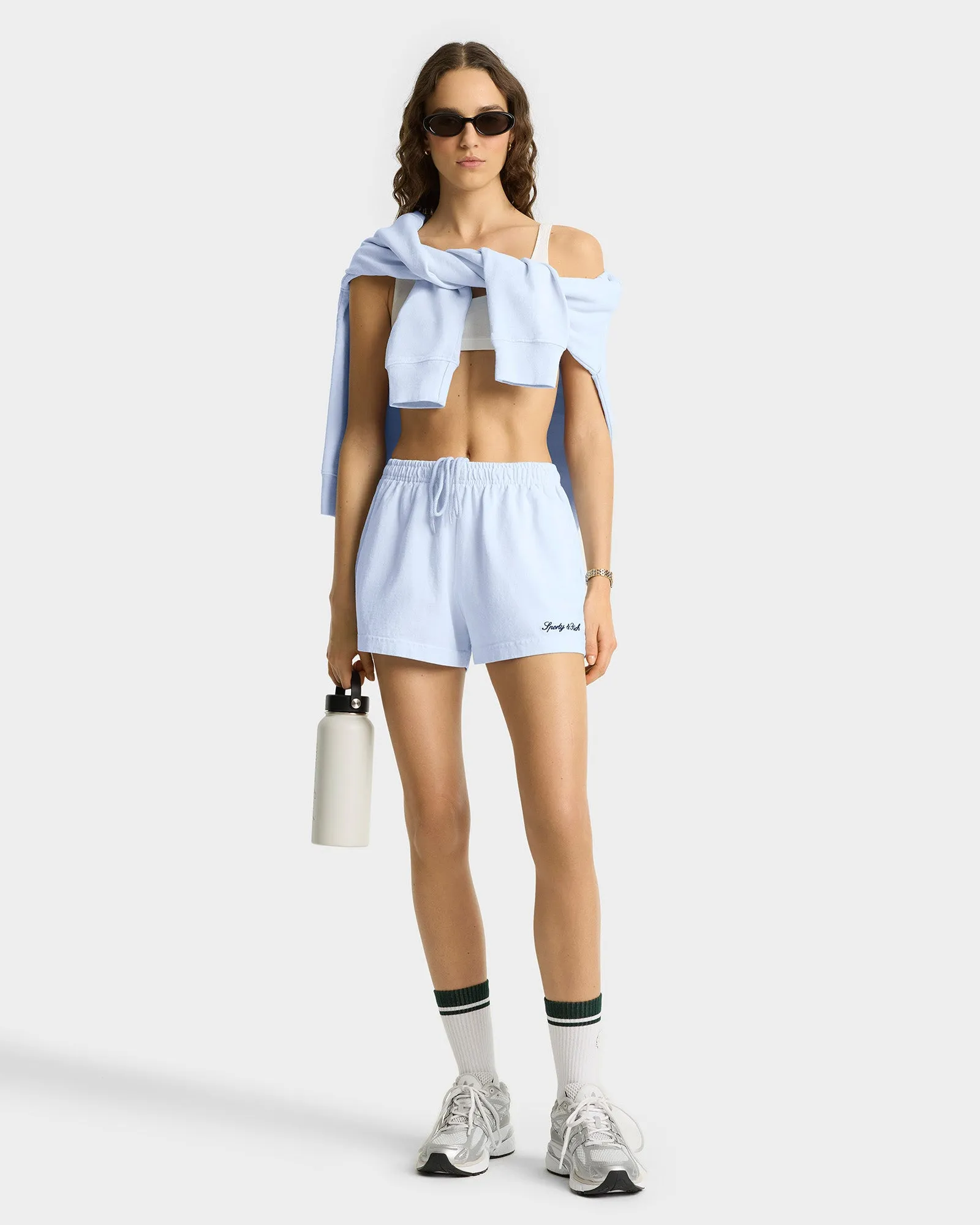 Syracuse Embroidered Disco short - Ciel/Navy sold by Sporty and Rich product image thumbnail 3