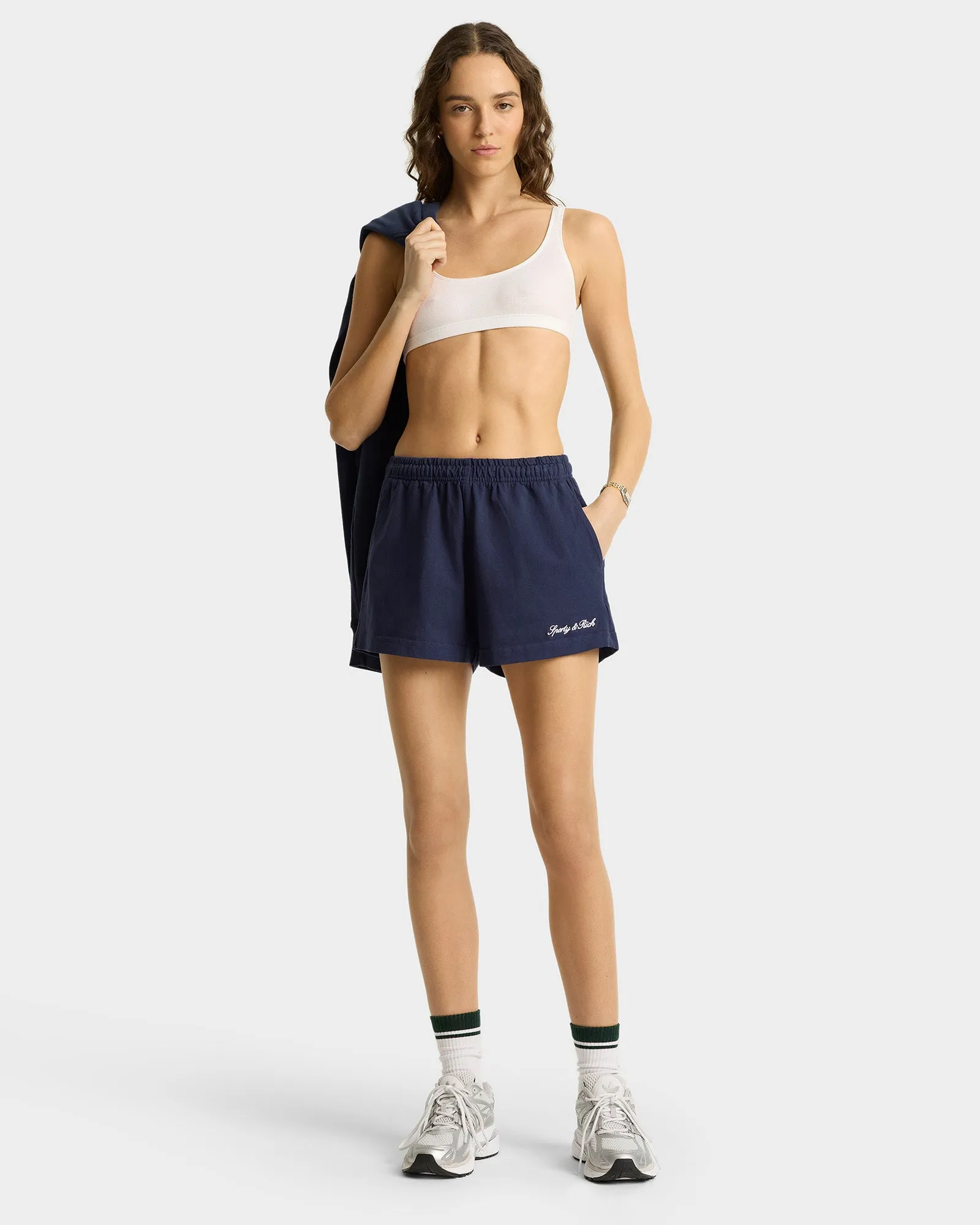 Syracuse Embroidered Disco short - Navy/White sold by Sporty and Rich product image thumbnail 2