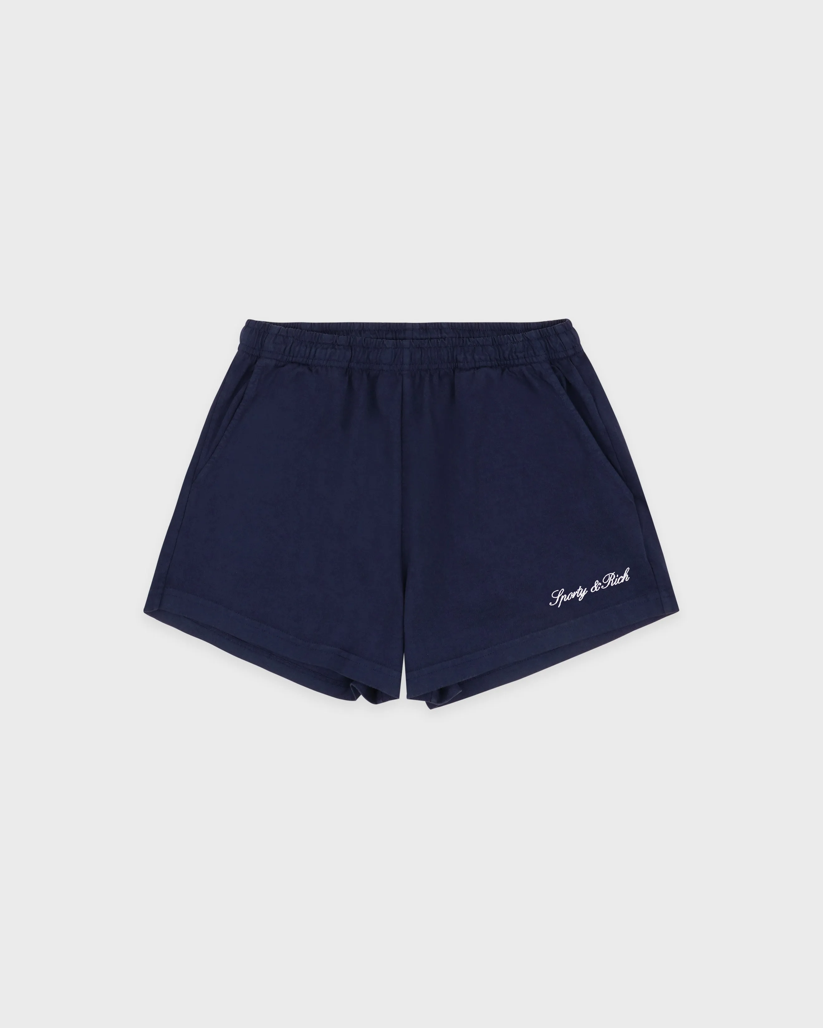 Syracuse Embroidered Disco short - Navy/White sold by Sporty and Rich