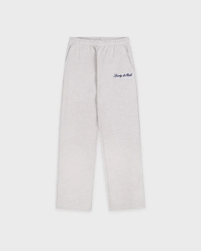 Syracuse Embroidered Wide Sweatpant - Heather Gray/Navy sold by Sporty and Rich