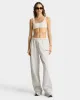 Syracuse Embroidered Wide Sweatpant - Heather Gray/Navy sold by Sporty and Rich