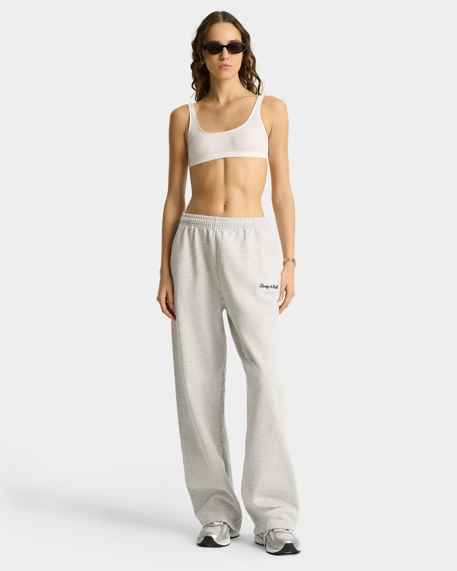 Syracuse Embroidered Wide Sweatpant - Heather Gray/Navy sold by Sporty and Rich product image thumbnail 4