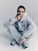 Syracuse Embroidered Wide Sweatpant - Heather Gray/Navy sold by Sporty and Rich